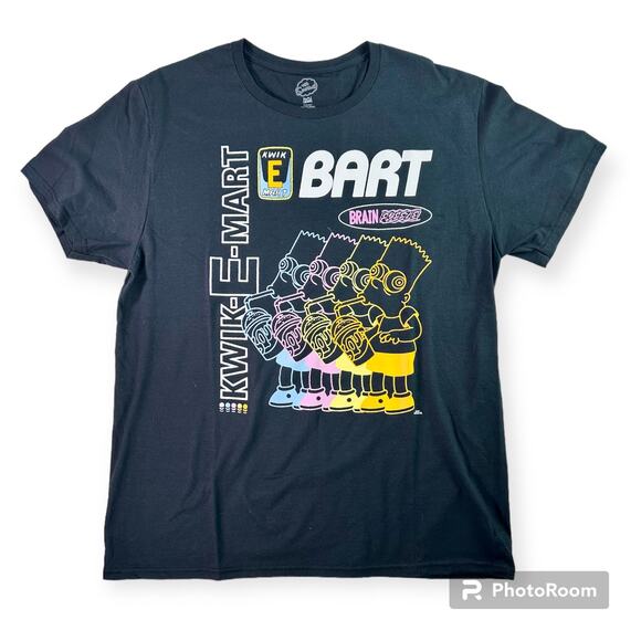 The Simpsons NWOT Large Cotton Bart Kwik-E-Mart Brain Freeze Neon T-Shirt - Picture 1 of 6
